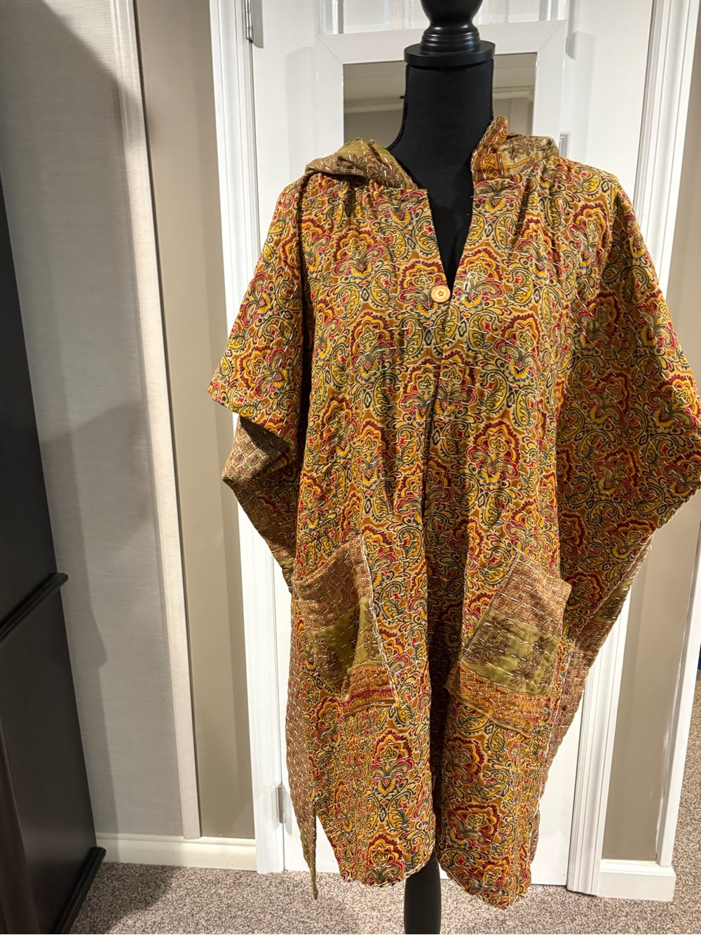 Cozy cute  Kantha hoodie handmade and reversible